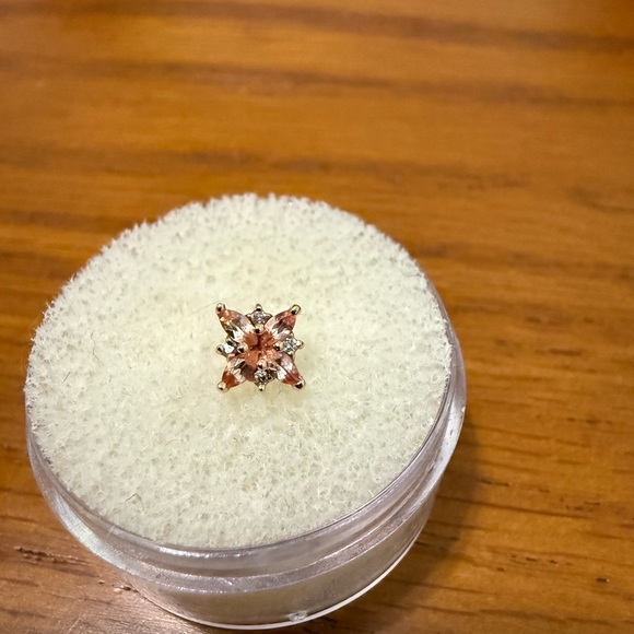 BVLA 14k rose gold “mini pleades” Champagne sapphire and vs white diamonds 14g - Picture 2 of 5